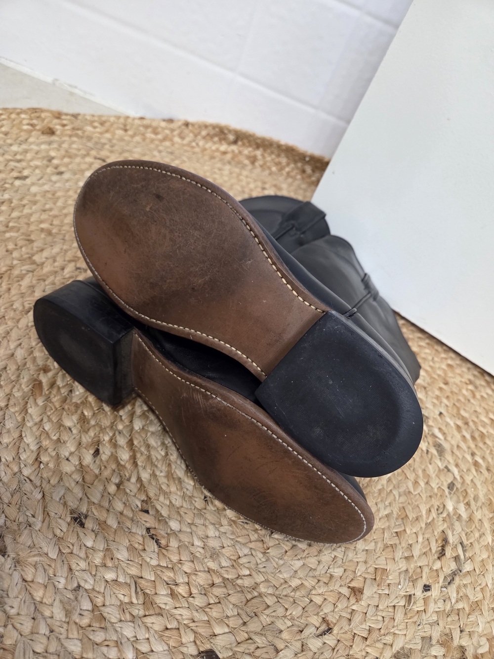 Laredo Black Smooth Leather Western Cowboy Boots - Picture 4 of 5